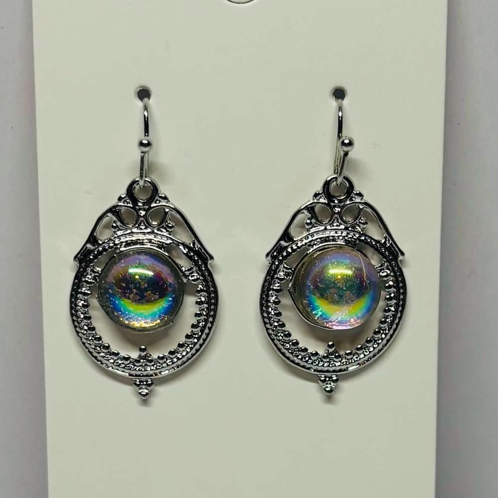 NWOT - Silver and Iridescent Earrings